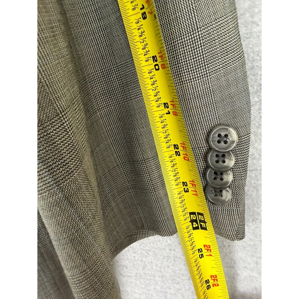 Burberry London Mens 43R Wool Glen Plaid Blazer Sport Coat Grey 2 Button USA